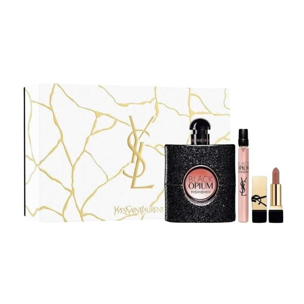 Set Yves Saint Laurent YSL Black Opium EDP 3pcs (90ml, 10ml, Son 1.3g) - Hình ảnh chính